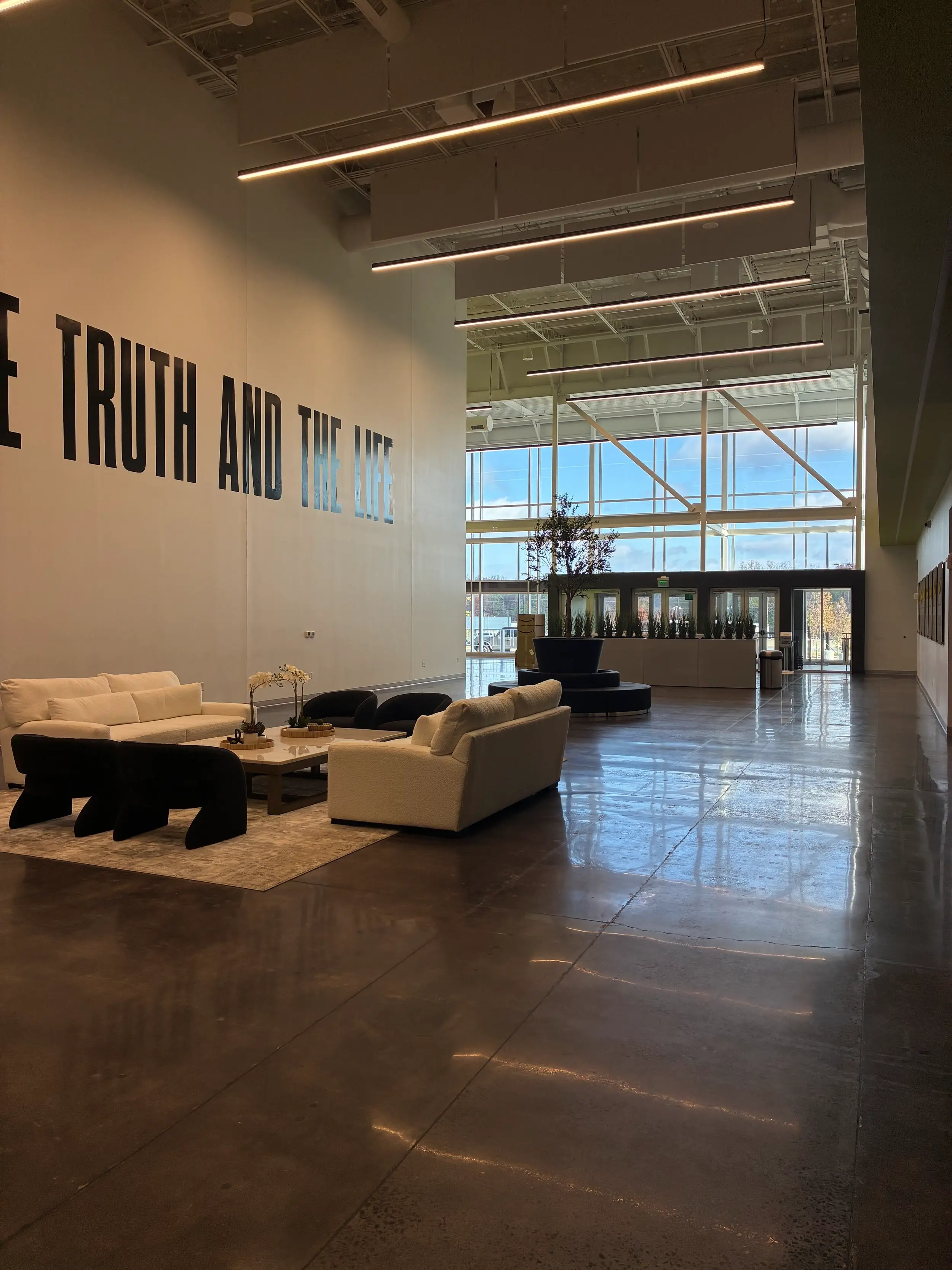 Polished commercial flooring